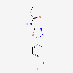 molecular formula C12H10F3N3O2 B2726852 N-(5-(4-(trifluoromethyl)phenyl)-1,3,4-oxadiazol-2-yl)propionamide CAS No. 1172842-69-1