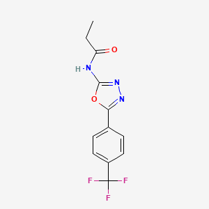 molecular formula C12H10F3N3O2 B2726852 N-(5-(4-(三氟甲基)苯基)-1,3,4-噁二唑-2-基)丙酰胺 CAS No. 1172842-69-1