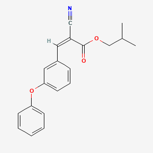molecular formula C20H19NO3 B2726853 2-甲基丙基 (Z)-2-氰基-3-(3-苯氧基苯基)丙-2-烯酸酯 CAS No. 1025689-34-2