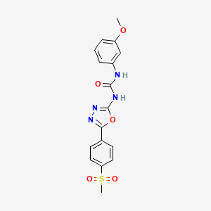 molecular formula C17H16N4O5S B2726854 1-(3-Methoxyphenyl)-3-(5-(4-(methylsulfonyl)phenyl)-1,3,4-oxadiazol-2-yl)urea CAS No. 1286722-30-2