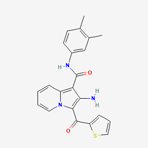 2-amino-N-(3,4-dimethylphenyl)-3-(thiophene-2-carbonyl)indolizine-1-carboxamide