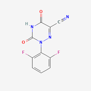 molecular formula C10H4F2N4O2 B2726866 2-(2,6-Difluorophenyl)-3,5-dioxo-2,3,4,5-tetrahydro-1,2,4-triazine-6-carbonitrile CAS No. 338982-41-5