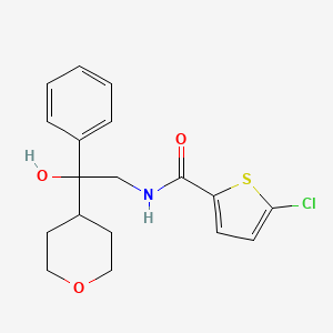 molecular formula C18H20ClNO3S B2726867 5-氯-N-(2-羟基-2-苯基-2-(四氢-2H-吡喃-4-基)乙基)噻吩-2-甲酰胺 CAS No. 2034402-57-6