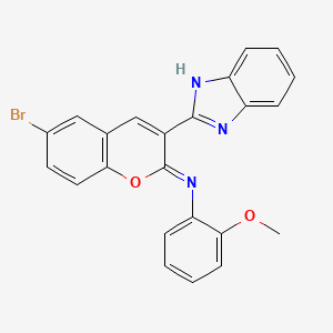 molecular formula C23H16BrN3O2 B2726868 N-[(2Z)-3-(1H-苯并咪唑-2-基)-6-溴-2H-咔曼-2-基亚甲基]-2-甲氧基苯胺 CAS No. 313966-62-0