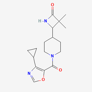 4-[1-(4-Cyclopropyl-1,3-oxazole-5-carbonyl)piperidin-4-yl]-3,3-dimethylazetidin-2-one