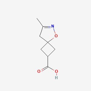 molecular formula C8H11NO3 B2726883 7-Methyl-5-oxa-6-azaspiro[3.4]oct-6-ene-2-carboxylic acid CAS No. 2365419-04-9
