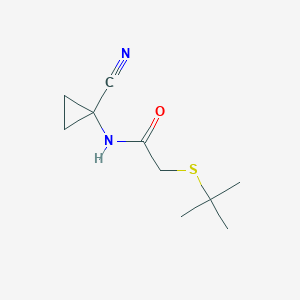 molecular formula C10H16N2OS B2726884 2-叔丁基硫基-N-(1-氰基环丙基)乙酰胺 CAS No. 1385392-38-0