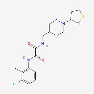 molecular formula C19H26ClN3O2S B2726886 N1-(3-chloro-2-methylphenyl)-N2-((1-(tetrahydrothiophen-3-yl)piperidin-4-yl)methyl)oxalamide CAS No. 2034583-96-3