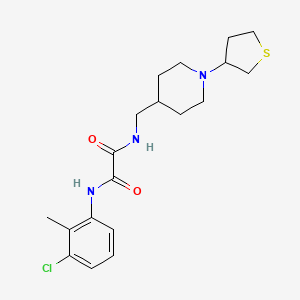 molecular formula C19H26ClN3O2S B2726886 N1-(3-氯-2-甲基苯基)-N2-((1-(四氢噻吩-3-基)哌啶-4-基)甲基)草酰胺 CAS No. 2034583-96-3