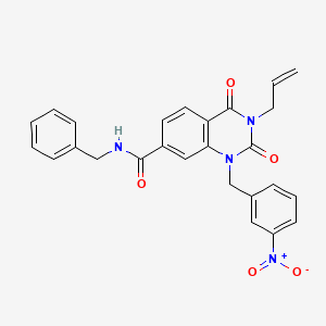 molecular formula C26H22N4O5 B2726890 3-allyl-N-benzyl-1-(3-nitrobenzyl)-2,4-dioxo-1,2,3,4-tetrahydroquinazoline-7-carboxamide CAS No. 866349-23-7