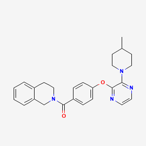 molecular formula C26H28N4O2 B2726893 N-{2-[4-(aminosulfonyl)phenyl]ethyl}-4-(3-methylisoxazol-5-yl)thiophene-2-sulfonamide CAS No. 1251695-91-6