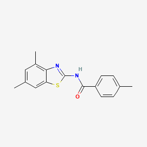 molecular formula C17H16N2OS B2726898 N-(4,6-二甲基-1,3-苯并噻唑-2-基)-4-甲基苯甲酰胺 CAS No. 313662-21-4