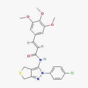 molecular formula C23H22ClN3O4S B2726899 (E)-N-(2-(4-chlorophenyl)-4,6-dihydro-2H-thieno[3,4-c]pyrazol-3-yl)-3-(3,4,5-trimethoxyphenyl)acrylamide CAS No. 444185-13-1