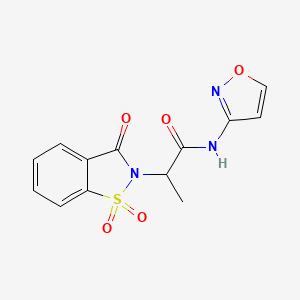 molecular formula C13H11N3O5S B2726903 2-(1,1-dioxido-3-oxobenzo[d]isothiazol-2(3H)-yl)-N-(isoxazol-3-yl)propanamide CAS No. 899955-66-9