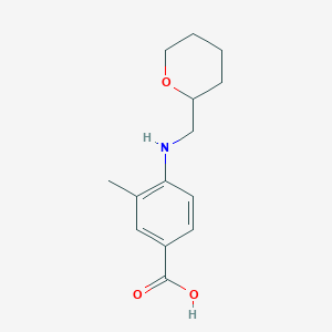 3-Methyl-4-(oxan-2-ylmethylamino)benzoic acid