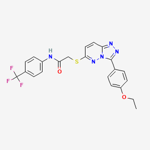 molecular formula C22H18F3N5O2S B2726908 2-((3-(4-乙氧苯基)-[1,2,4]三唑并[4,3-b]吡啶-6-基)硫)-N-(4-(三氟甲基)苯基)乙酰胺 CAS No. 852436-85-2