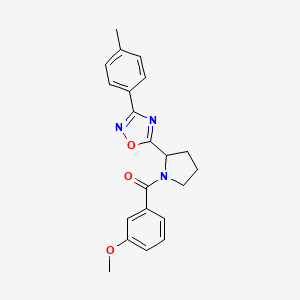 molecular formula C21H21N3O3 B2726911 5-[1-(3-Methoxybenzoyl)pyrrolidin-2-yl]-3-(4-methylphenyl)-1,2,4-oxadiazole CAS No. 853366-89-9
