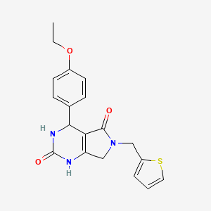 molecular formula C19H19N3O3S B2726914 4-(4-ethoxyphenyl)-6-(thiophen-2-ylmethyl)-3,4,6,7-tetrahydro-1H-pyrrolo[3,4-d]pyrimidine-2,5-dione CAS No. 941921-24-0