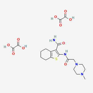 molecular formula C20H28N4O10S B2726918 2-(2-(4-Methylpiperazin-1-yl)acetamido)-4,5,6,7-tetrahydrobenzo[b]thiophene-3-carboxamide dioxalate CAS No. 308122-38-5