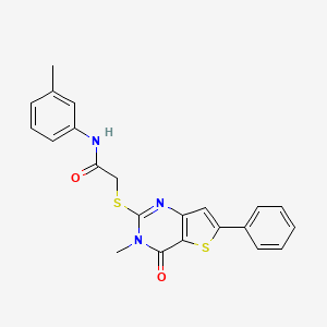 2-((3-methyl-4-oxo-6-phenyl-3,4-dihydrothieno[3,2-d]pyrimidin-2-yl)thio)-N-(m-tolyl)acetamide