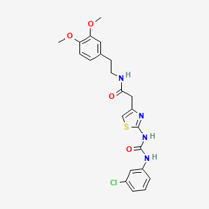 molecular formula C22H23ClN4O4S B2726927 2-(2-(3-(3-氯苯基)脲基)噻唑-4-基)-N-(3,4-二甲氧基苯乙基)乙酰胺 CAS No. 921490-62-2