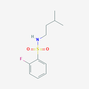 molecular formula C11H16FNO2S B2726929 2-fluoro-N-(3-methylbutyl)benzene-1-sulfonamide CAS No. 727717-70-6