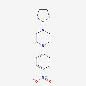 molecular formula C15H21N3O2 B2726930 1-Cyclopentyl-4-(4-nitrophenyl)piperazine CAS No. 443915-54-6
