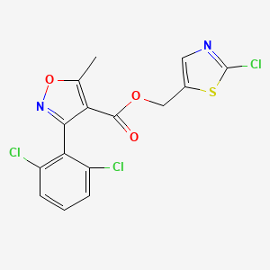 molecular formula C15H9Cl3N2O3S B2726935 (2-Chloro-1,3-thiazol-5-yl)methyl 3-(2,6-dichlorophenyl)-5-methyl-1,2-oxazole-4-carboxylate CAS No. 478064-68-5