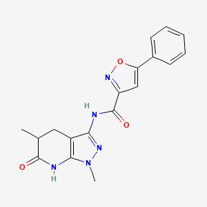 molecular formula C18H17N5O3 B2726936 N-(1,5-二甲基-6-氧代-4,5,6,7-四氢-1H-吡唑并[3,4-b]吡啶-3-基)-5-苯基异噁唑-3-甲酸酰胺 CAS No. 1170400-48-2