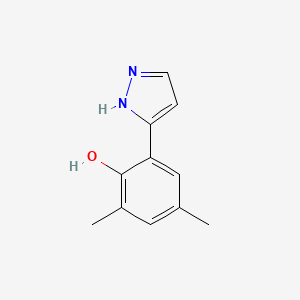 molecular formula C11H12N2O B2726937 3-(3,5-Dimethyl-2-hydroxyphenyl)pyrazole CAS No. 288401-54-7