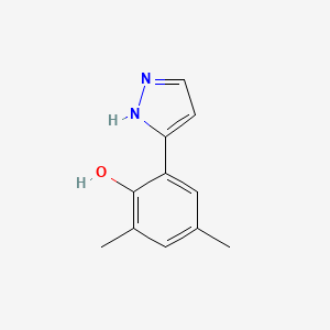 molecular formula C11H12N2O B2726937 3-(3,5-二甲基-2-羟基苯基)吡唑 CAS No. 288401-54-7