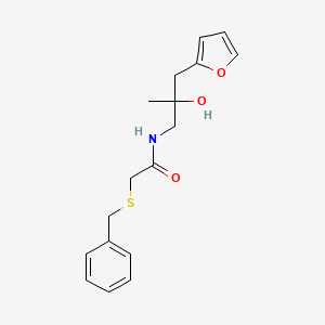 2-(benzylthio)-N-(3-(furan-2-yl)-2-hydroxy-2-methylpropyl)acetamide