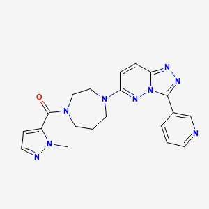 molecular formula C20H21N9O B2726947 (2-Methylpyrazol-3-yl)-[4-(3-pyridin-3-yl-[1,2,4]triazolo[4,3-b]pyridazin-6-yl)-1,4-diazepan-1-yl]methanone CAS No. 2380189-34-2