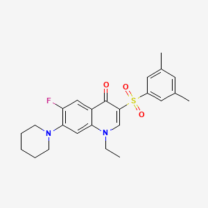 molecular formula C24H27FN2O3S B2726953 3-[(3,5-dimethylphenyl)sulfonyl]-1-ethyl-6-fluoro-7-piperidin-1-ylquinolin-4(1H)-one CAS No. 892788-47-5