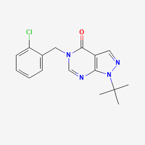 molecular formula C16H17ClN4O B2726973 1-叔丁基-5-[(2-氯苯基)甲基]吡唑并[3,4-d]嘧啶-4-酮 CAS No. 863448-24-2