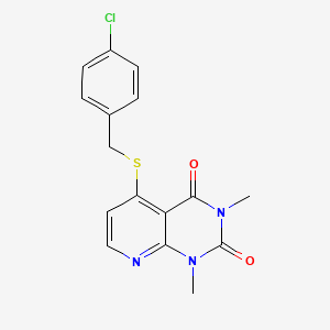 molecular formula C16H14ClN3O2S B2726981 5-[(4-Chlorophenyl)methylsulfanyl]-1,3-dimethylpyrido[2,3-d]pyrimidine-2,4-dione CAS No. 899988-49-9