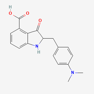 molecular formula C18H18N2O3 B2726985 2-{[4-(Dimethylamino)phenyl]methyl}-3-oxoindoline-4-carboxylic acid CAS No. 728024-55-3