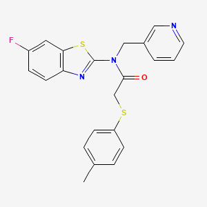 molecular formula C22H18FN3OS2 B2726986 N-(6-氟苯并[d]噻唑-2-基)-N-(吡啶-3-基甲基)-2-(对甲苯硫基)乙酰胺 CAS No. 922897-27-6