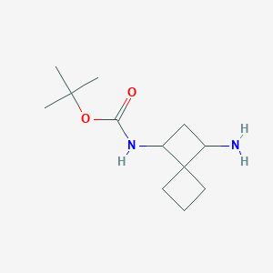 molecular formula C12H22N2O2 B2726990 tert-Butyl N-{3-aminospiro[3.3]heptan-1-yl}carbamate CAS No. 1955556-81-6