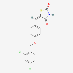 (5E)-5-({4-[(2,4-dichlorophenyl)methoxy]phenyl}methylidene)-1,3-thiazolidine-2,4-dione