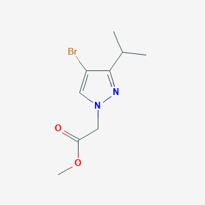 molecular formula C9H13BrN2O2 B2727000 Methyl 2-(4-bromo-3-propan-2-ylpyrazol-1-yl)acetate CAS No. 2105972-07-2