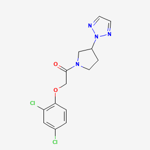 molecular formula C14H14Cl2N4O2 B2727005 1-(3-(2H-1,2,3-triazol-2-yl)pyrrolidin-1-yl)-2-(2,4-dichlorophenoxy)ethanone CAS No. 2034269-54-8