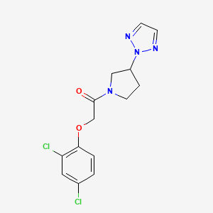 molecular formula C14H14Cl2N4O2 B2727005 1-(3-(2H-1,2,3-三氮唑-2-基)吡咯啉-1-基)-2-(2,4-二氯苯氧基)乙酮 CAS No. 2034269-54-8