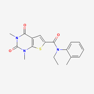 molecular formula C18H19N3O3S B2727009 N-乙基-1,3-二甲基-N-(2-甲基苯基)-2,4-二氧-1,2,3,4-四氢噻吩并[2,3-d]嘧啶-6-甲酰胺 CAS No. 946257-52-9
