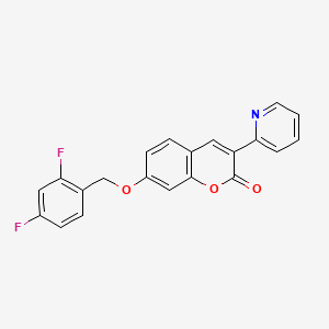molecular formula C21H13F2NO3 B2727014 7-((2,4-difluorobenzyl)oxy)-3-(pyridin-2-yl)-2H-chromen-2-one CAS No. 384802-58-8