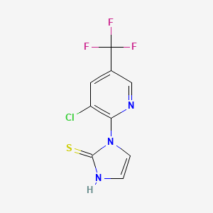 molecular formula C9H5ClF3N3S B2727022 1-[3-chloro-5-(trifluoromethyl)-2-pyridinyl]-1H-imidazole-2-thiol CAS No. 339276-66-3