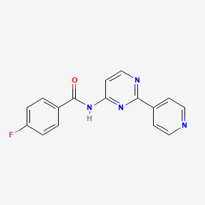 4-fluoro-N-[2-(4-pyridinyl)-4-pyrimidinyl]benzenecarboxamide