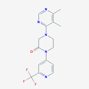 molecular formula C16H16F3N5O B2727031 4-(5,6-Dimethylpyrimidin-4-yl)-1-[2-(trifluoromethyl)pyridin-4-yl]piperazin-2-one CAS No. 2380169-59-3