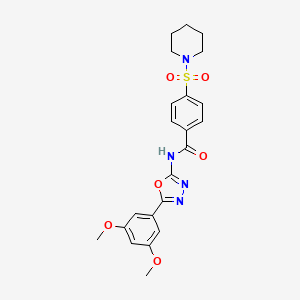 N-[5-(3,5-dimethoxyphenyl)-1,3,4-oxadiazol-2-yl]-4-piperidin-1-ylsulfonylbenzamide