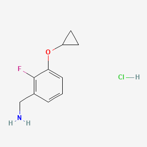 molecular formula C10H13ClFNO B2727037 (3-Cyclopropoxy-2-fluorophenyl)methanamine hydrochloride CAS No. 1955548-93-2